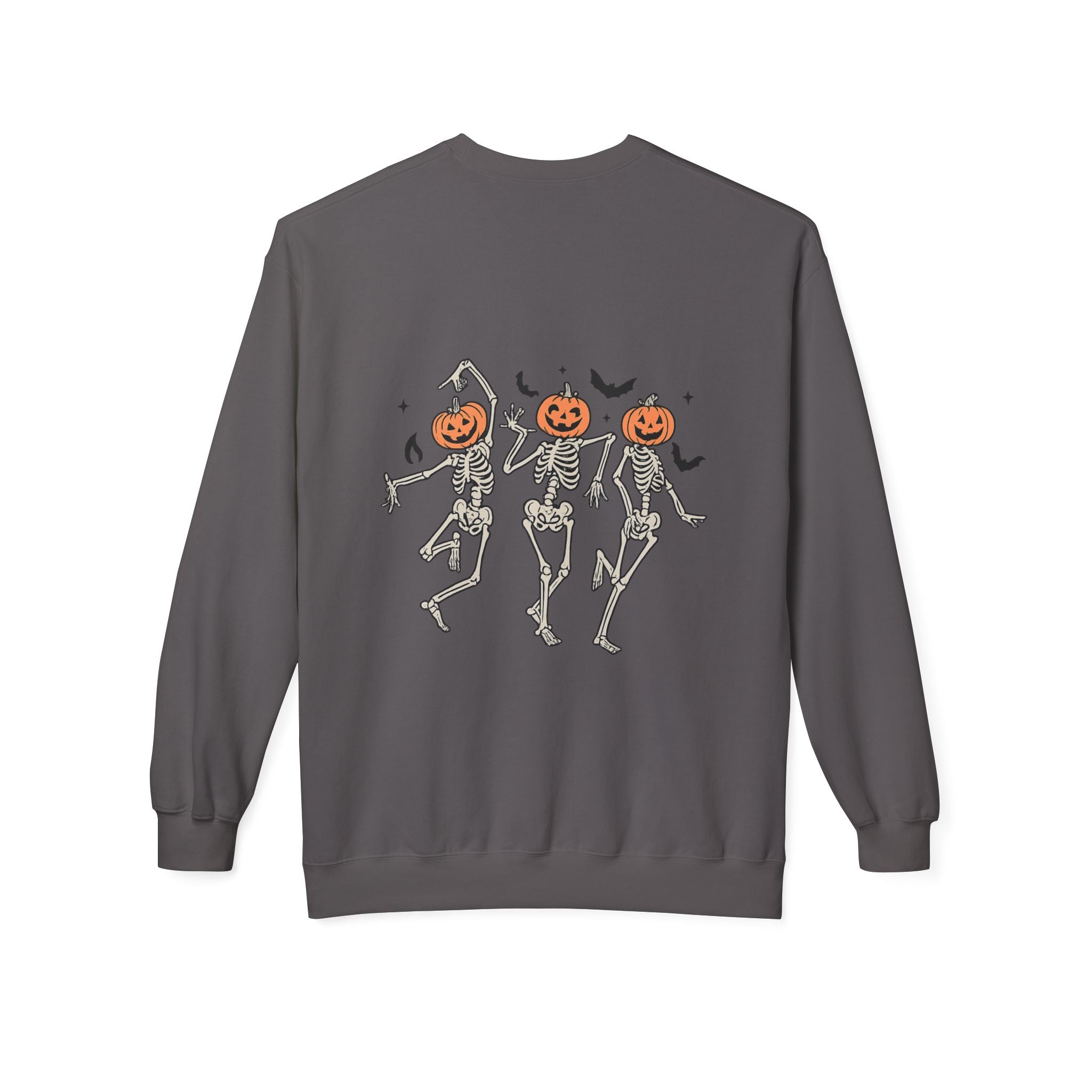 Halloween Skeleton Crewneck Sweatshirt, Unisex Spooky Apparel, Fall Fashion, Pumpkin Head Sweatshirt, Cozy Costume Top