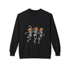 Halloween Skeleton Crewneck Sweatshirt, Unisex Spooky Apparel, Fall Fashion, Pumpkin Head Sweatshirt, Cozy Costume Top