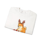 Shiba Inu Reindeer Sweatshirt – Cute Dog with Holiday Cake Crewneck