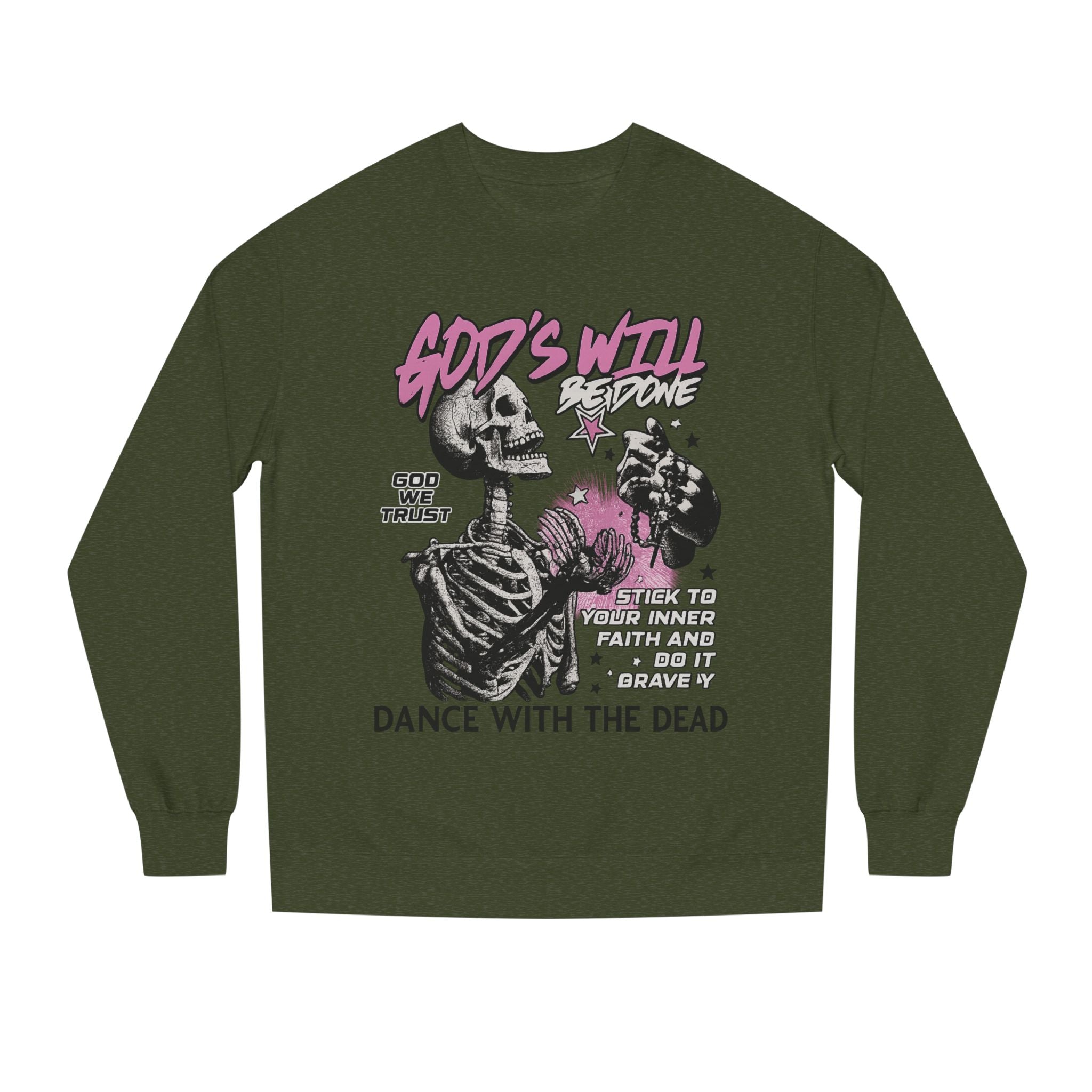 God's Will Sweatshirt, Unisex Crew Neck, Dance with the Dead, Halloween Apparel, Spooky Season Style, Casual Streetwear