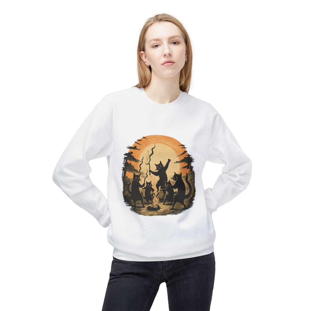 Mystical Animal Gathering Sweatshirt, Cozy Crewneck, Unisex Fleece, Halloween Apparel, Gift for Nature Lovers, Outdoor Adventure
