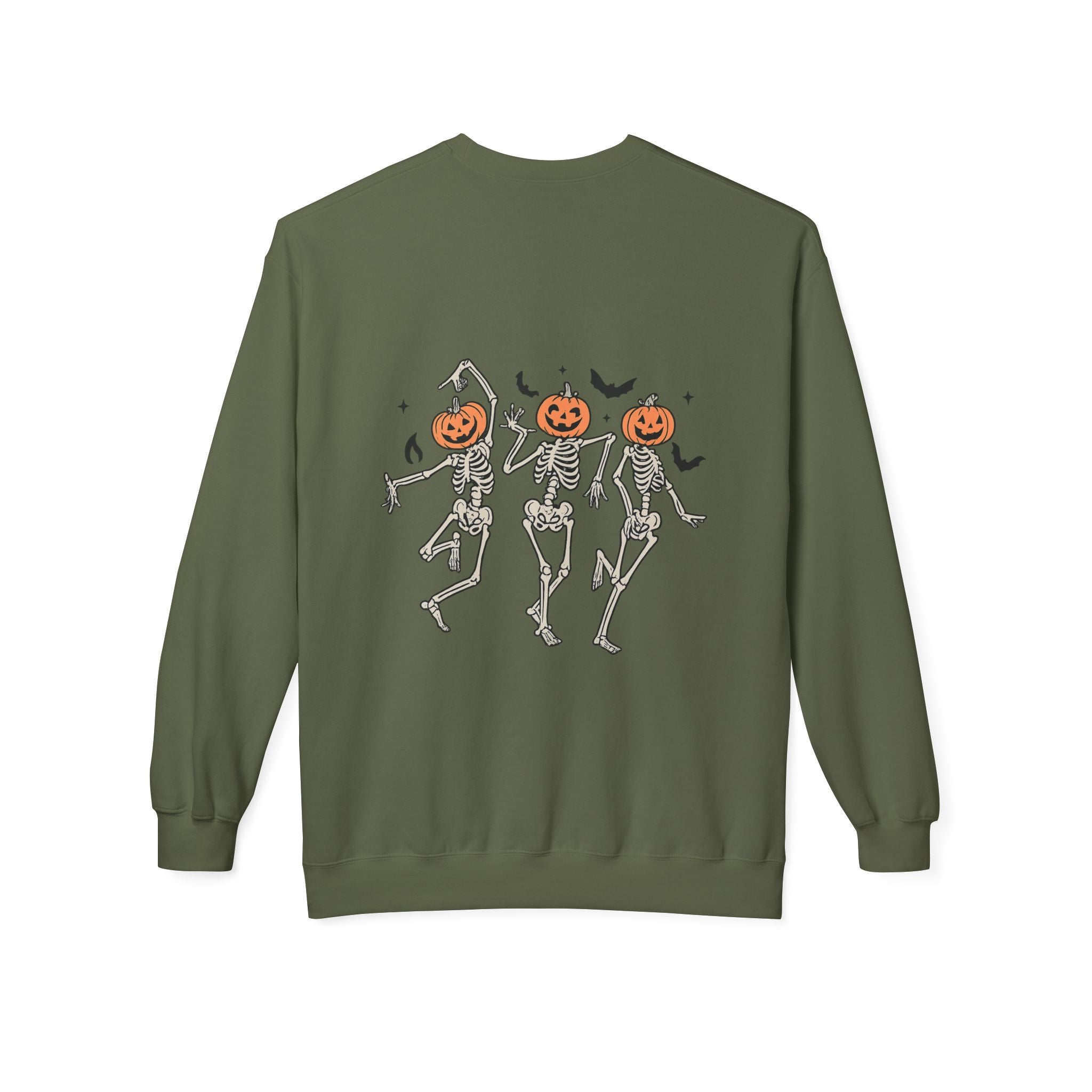 Halloween Skeleton Crewneck Sweatshirt, Unisex Spooky Apparel, Fall Fashion, Pumpkin Head Sweatshirt, Cozy Costume Top