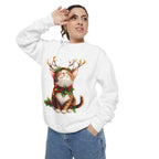 Christmas Cat Sweatshirt — Festive Antler Kitty Holiday Sweater