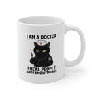 Funny Doctor Cat Mug | Perfect Gift for Nurses and Physicians | Cute Coffee Cup for Healthcare Workers | Animal Lover Mug | Medical Humor