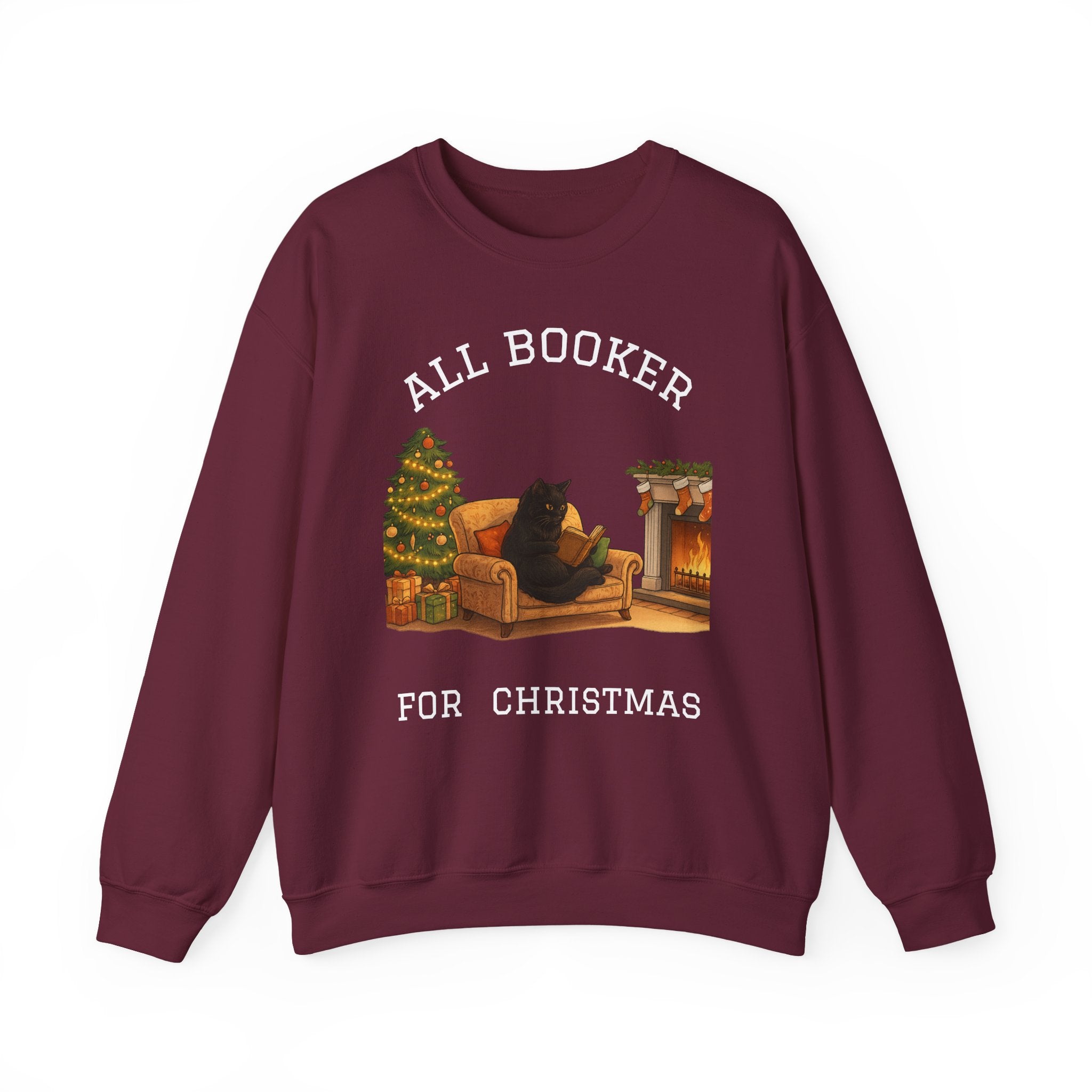 Sweatshirt — "All Booker For Christmas" Cozy Reading Christmas Crewneck
