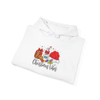 Christmas Vibes Hoodie — Santa Hat, Cookies & Milk Holiday Sweatshirt
