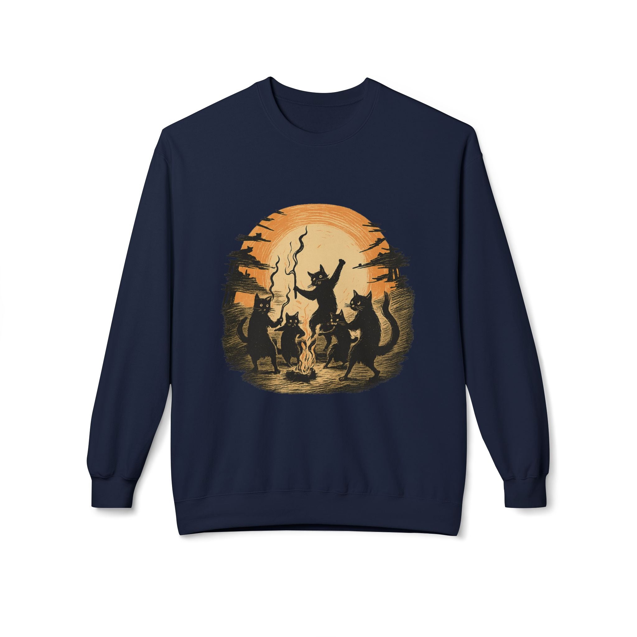 Mystical Animal Gathering Sweatshirt, Cozy Crewneck, Unisex Fleece, Halloween Apparel, Gift for Nature Lovers, Outdoor Adventure