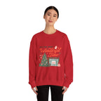 Holiday Sweatshirt — "It's the Most Wonderful Time" Christmas Tree & Fireplace Crewneck