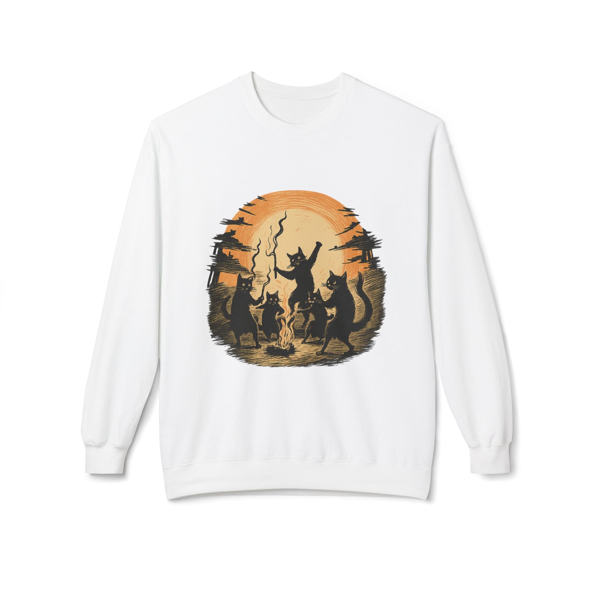 Mystical Animal Gathering Sweatshirt, Cozy Crewneck, Unisex Fleece, Halloween Apparel, Gift for Nature Lovers, Outdoor Adventure