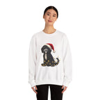 Holiday Labradoodle Sweatshirt – Cute Dog with Santa Hat & Fairy Lights