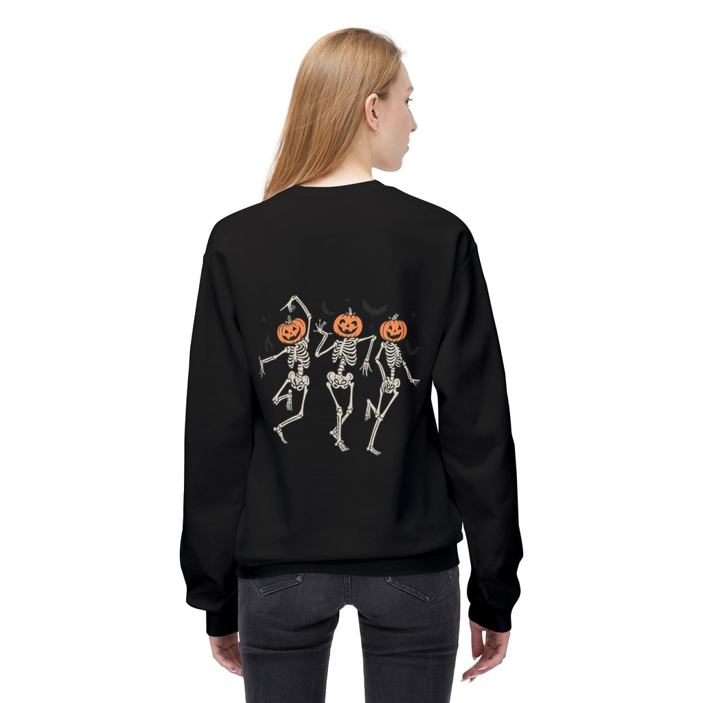 Halloween Skeleton Crewneck Sweatshirt, Unisex Spooky Apparel, Fall Fashion, Pumpkin Head Sweatshirt, Cozy Costume Top