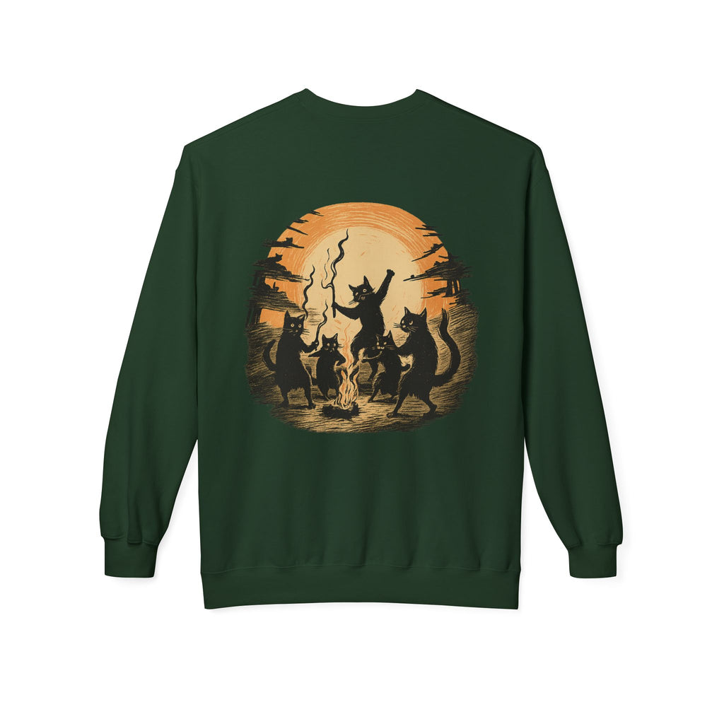 Mystical Animal Gathering Sweatshirt, Cozy Crewneck, Unisex Fleece, Halloween Apparel, Gift for Nature Lovers, Outdoor Adventure