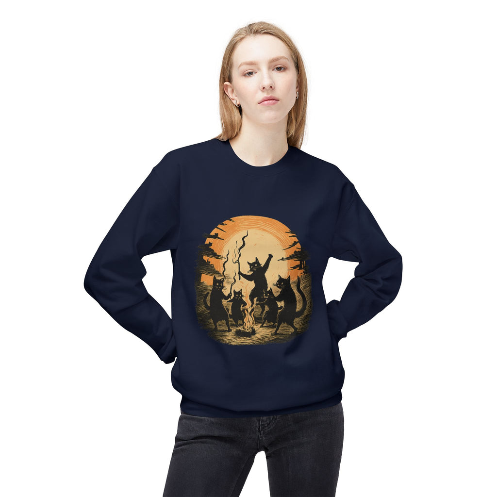 Mystical Animal Gathering Sweatshirt, Cozy Crewneck, Unisex Fleece, Halloween Apparel, Gift for Nature Lovers, Outdoor Adventure