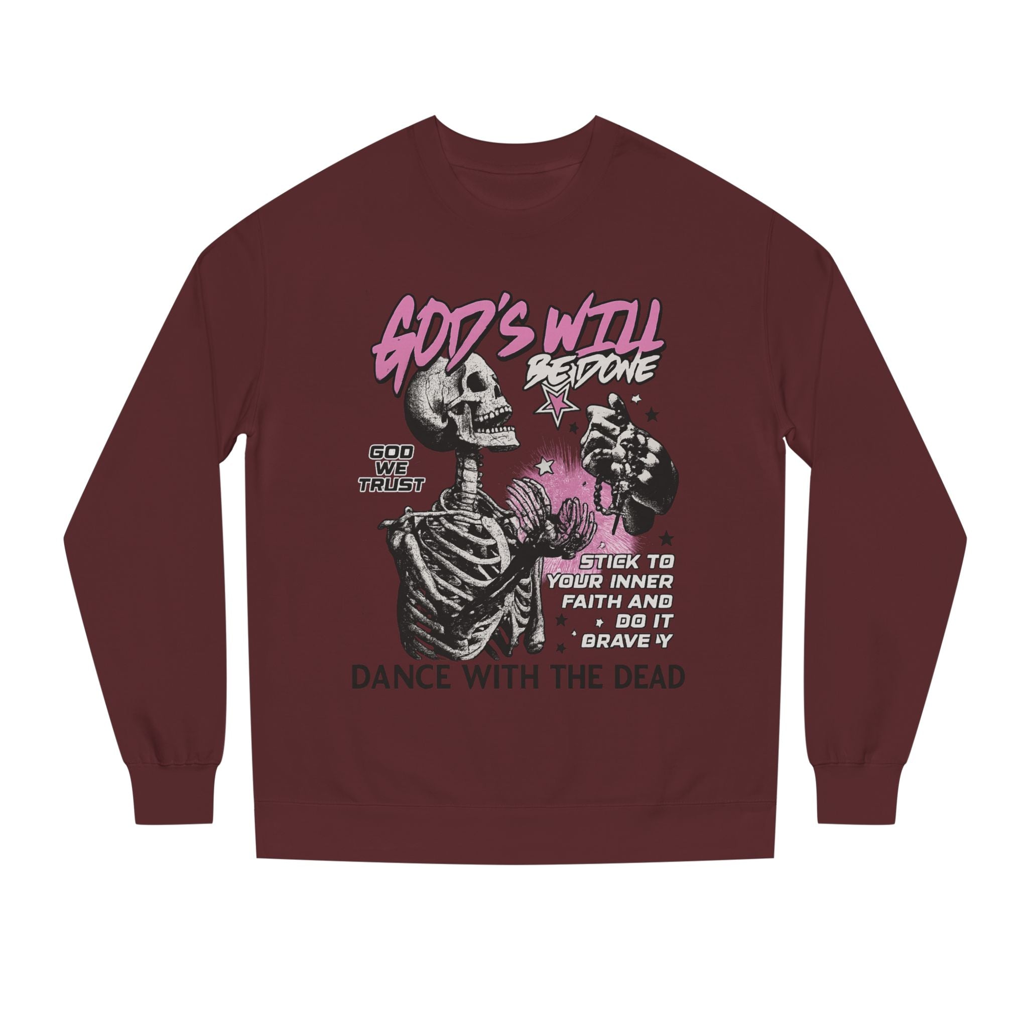 God's Will Sweatshirt, Unisex Crew Neck, Dance with the Dead, Halloween Apparel, Spooky Season Style, Casual Streetwear