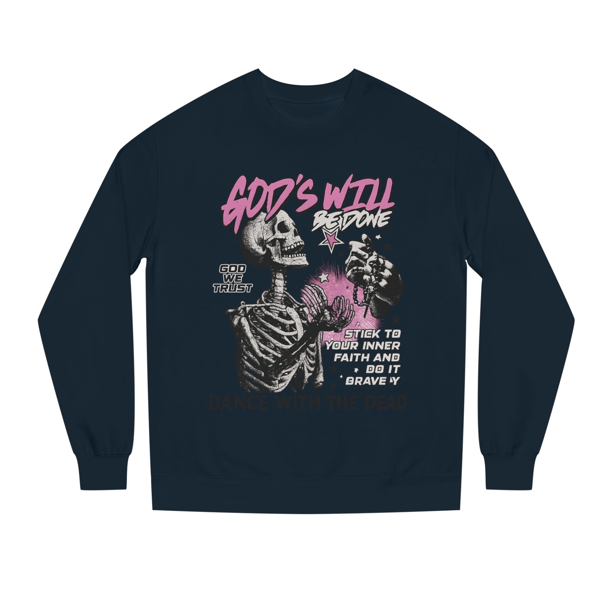 God's Will Sweatshirt, Unisex Crew Neck, Dance with the Dead, Halloween Apparel, Spooky Season Style, Casual Streetwear