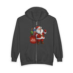 Santa Claus Zip Hoodie - Merry Christmas Full-Zip Holiday Sweatshirt