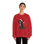 Holiday Labradoodle Sweatshirt – Cute Dog with Santa Hat & Fairy Lights