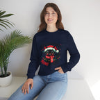 Christmas Cat Sweatshirt — "Meows & Bright" Holiday Crewneck