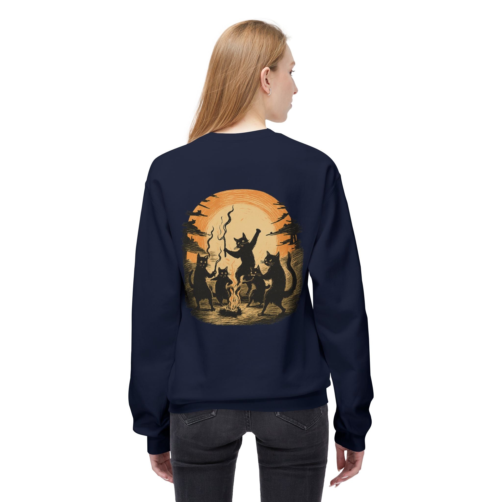 Mystical Animal Gathering Sweatshirt, Cozy Crewneck, Unisex Fleece, Halloween Apparel, Gift for Nature Lovers, Outdoor Adventure