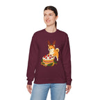 Shiba Inu Reindeer Sweatshirt – Cute Dog with Holiday Cake Crewneck