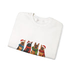 Christmas German Shepherd Sweatshirt – Holiday Dogs in Santa Hats Crewneck