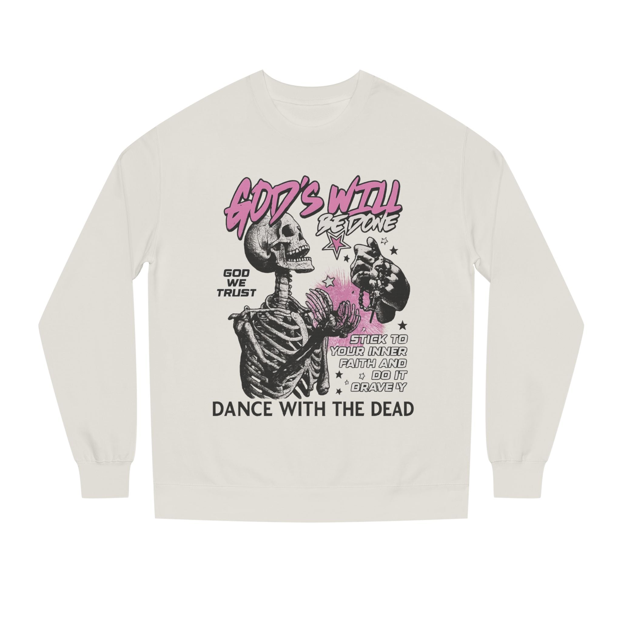 God's Will Sweatshirt, Unisex Crew Neck, Dance with the Dead, Halloween Apparel, Spooky Season Style, Casual Streetwear