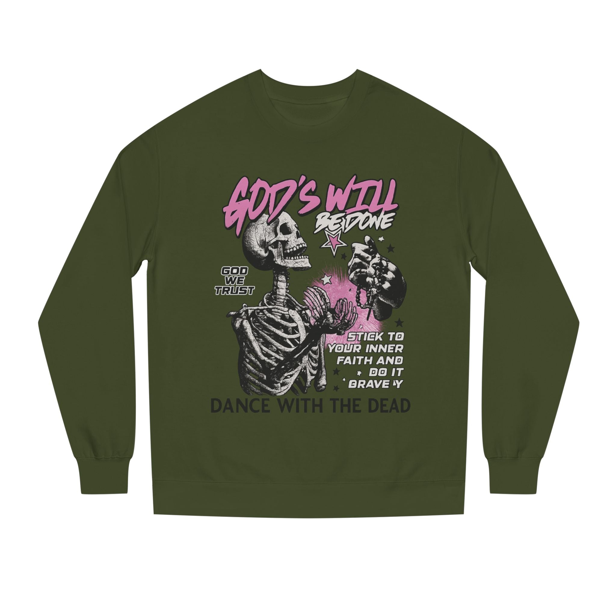 God's Will Sweatshirt, Unisex Crew Neck, Dance with the Dead, Halloween Apparel, Spooky Season Style, Casual Streetwear