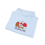 Christmas Vibes Hoodie — Santa Hat, Cookies & Milk Holiday Sweatshirt