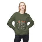 Halloween Skeleton Crewneck Sweatshirt, Unisex Spooky Apparel, Fall Fashion, Pumpkin Head Sweatshirt, Cozy Costume Top