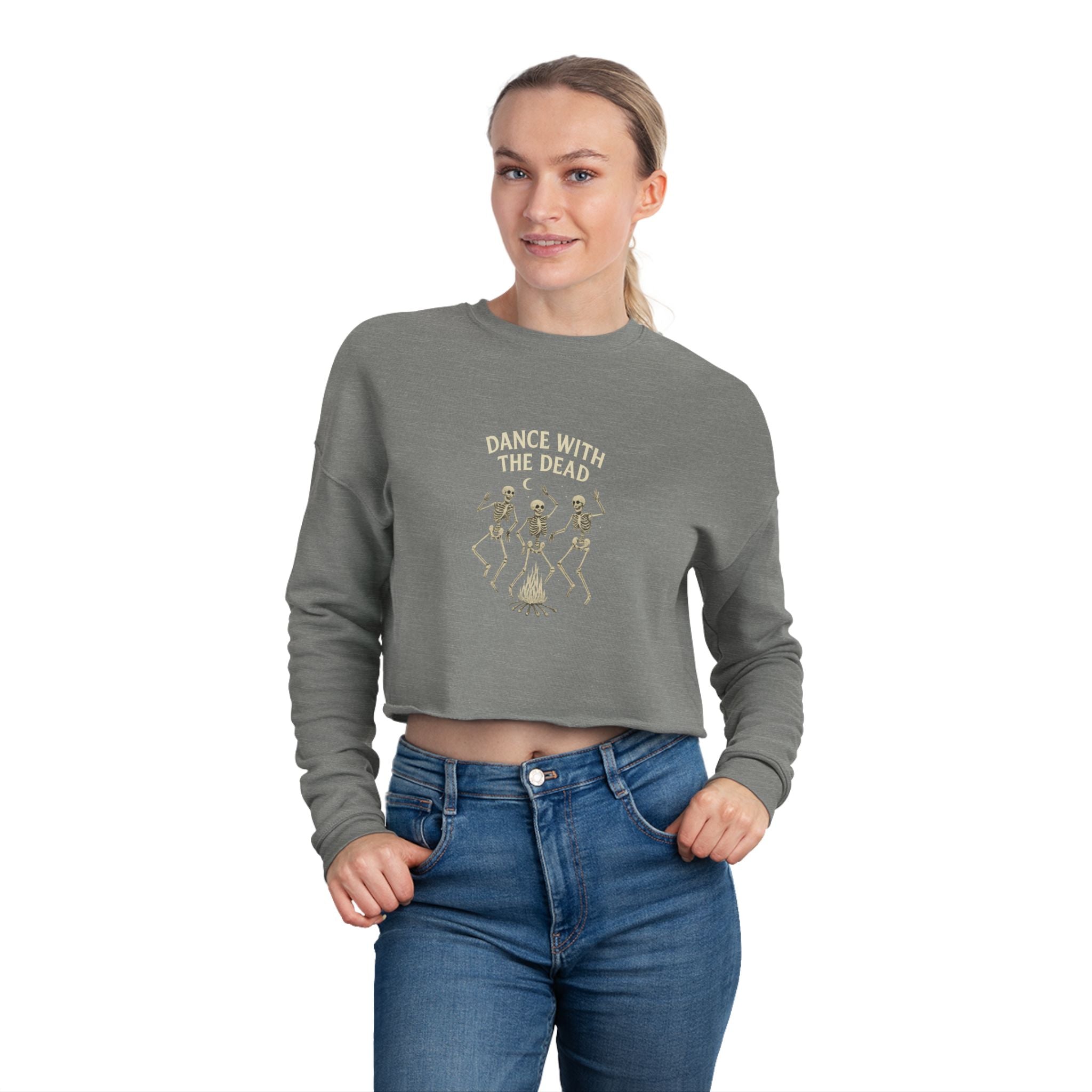 Spooky Skeleton Dance Cropped Sweatshirt