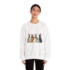 Christmas Dogs Crewneck Sweatshirt — Festive Reindeer & Santa Hat Puppies Holiday Sweatshirt