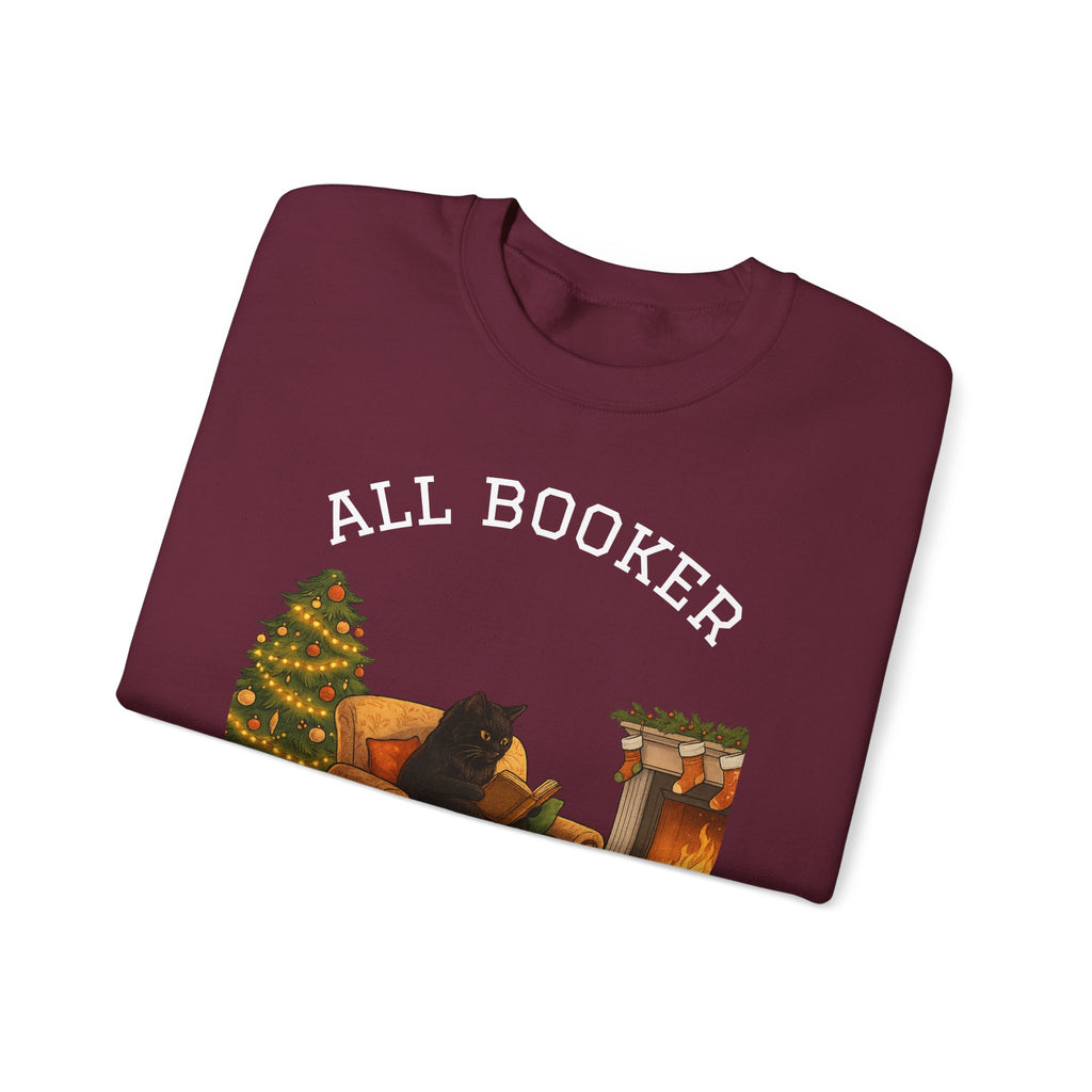 Sweatshirt — "All Booker For Christmas" Cozy Reading Christmas Crewneck