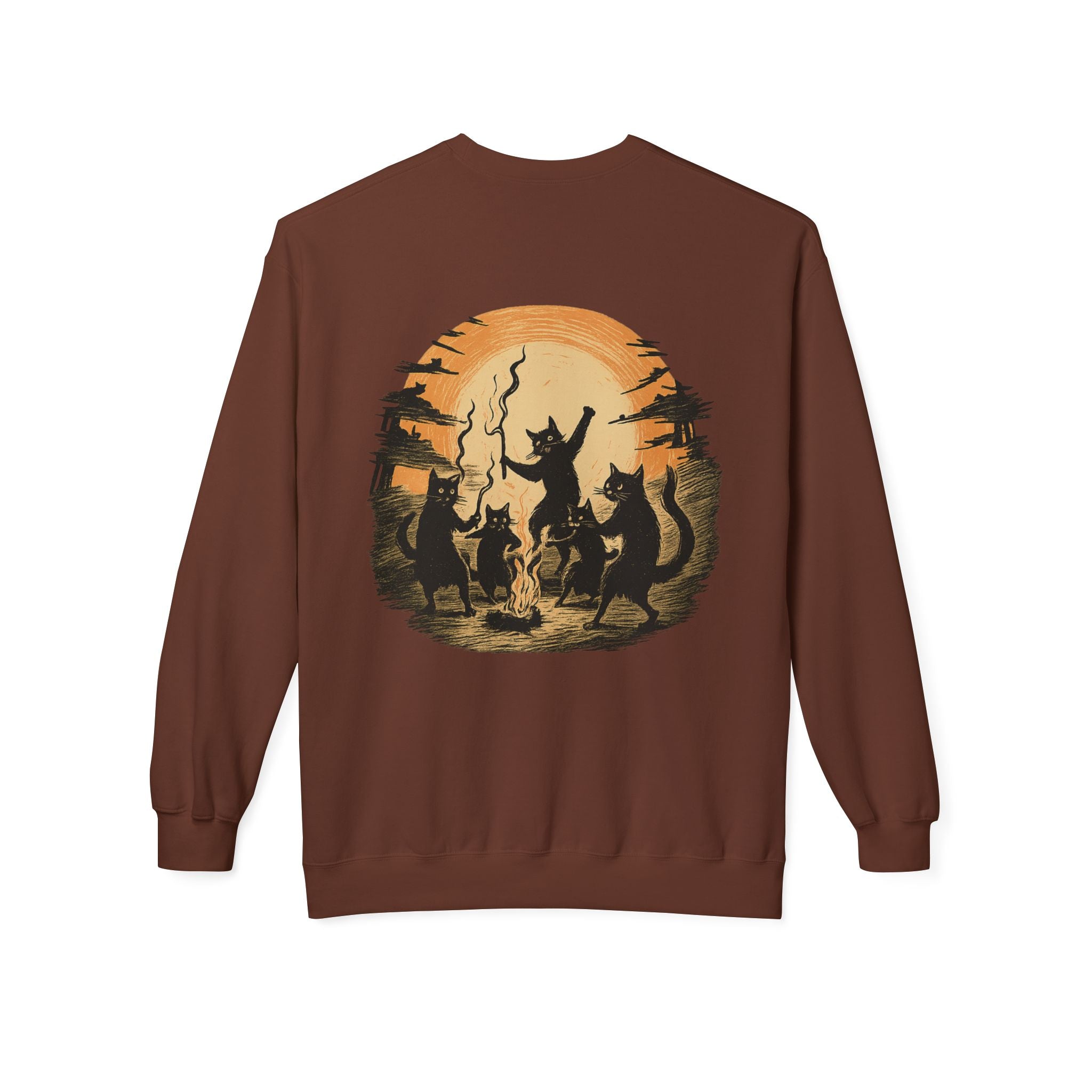 Mystical Animal Gathering Sweatshirt, Cozy Crewneck, Unisex Fleece, Halloween Apparel, Gift for Nature Lovers, Outdoor Adventure
