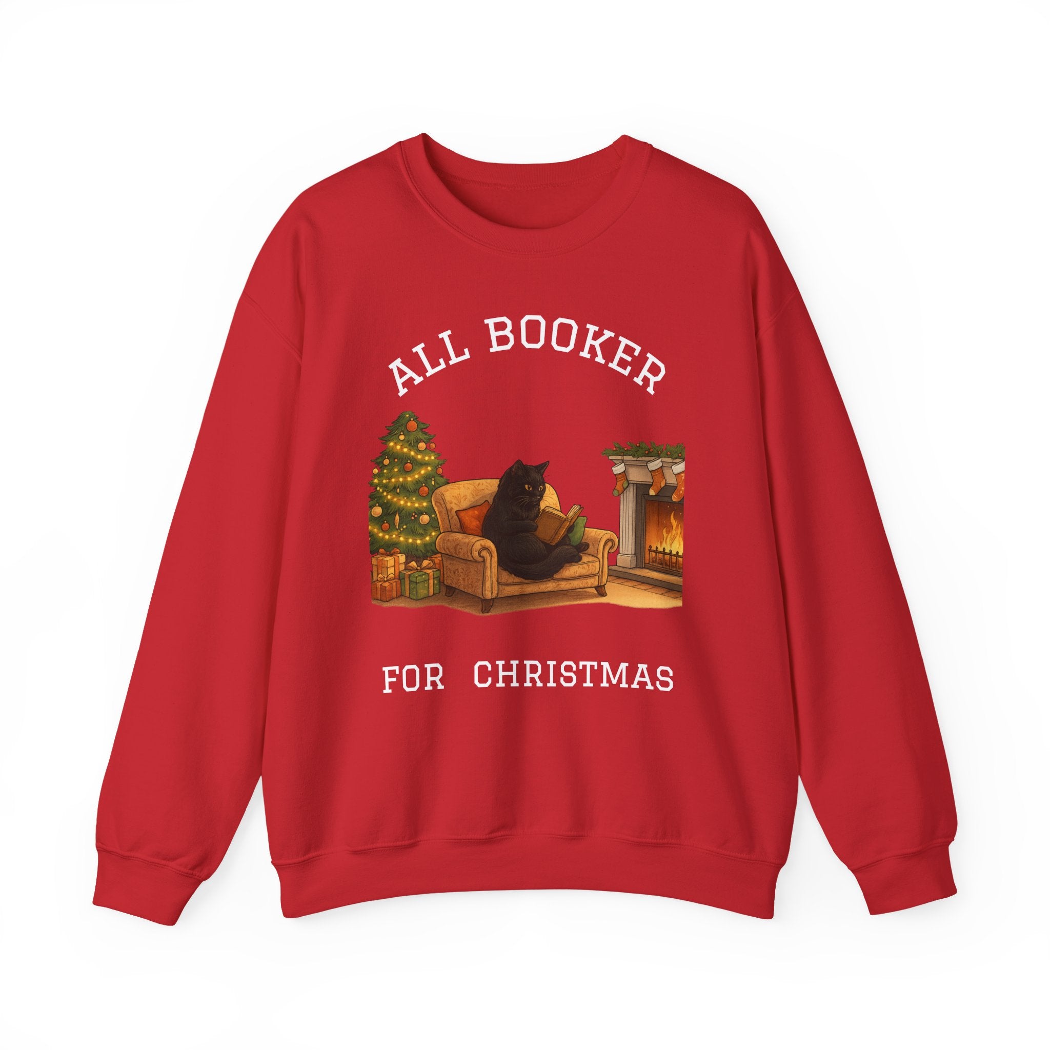 Sweatshirt — "All Booker For Christmas" Cozy Reading Christmas Crewneck