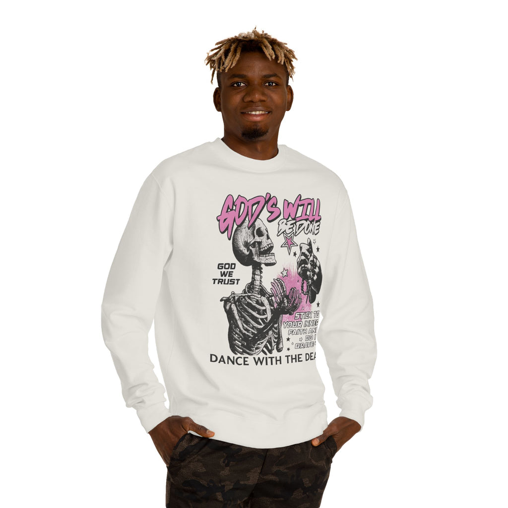 God's Will Sweatshirt, Unisex Crew Neck, Dance with the Dead, Halloween Apparel, Spooky Season Style, Casual Streetwear