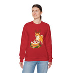 Shiba Inu Reindeer Sweatshirt – Cute Dog with Holiday Cake Crewneck