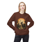 Mystical Animal Gathering Sweatshirt, Cozy Crewneck, Unisex Fleece, Halloween Apparel, Gift for Nature Lovers, Outdoor Adventure