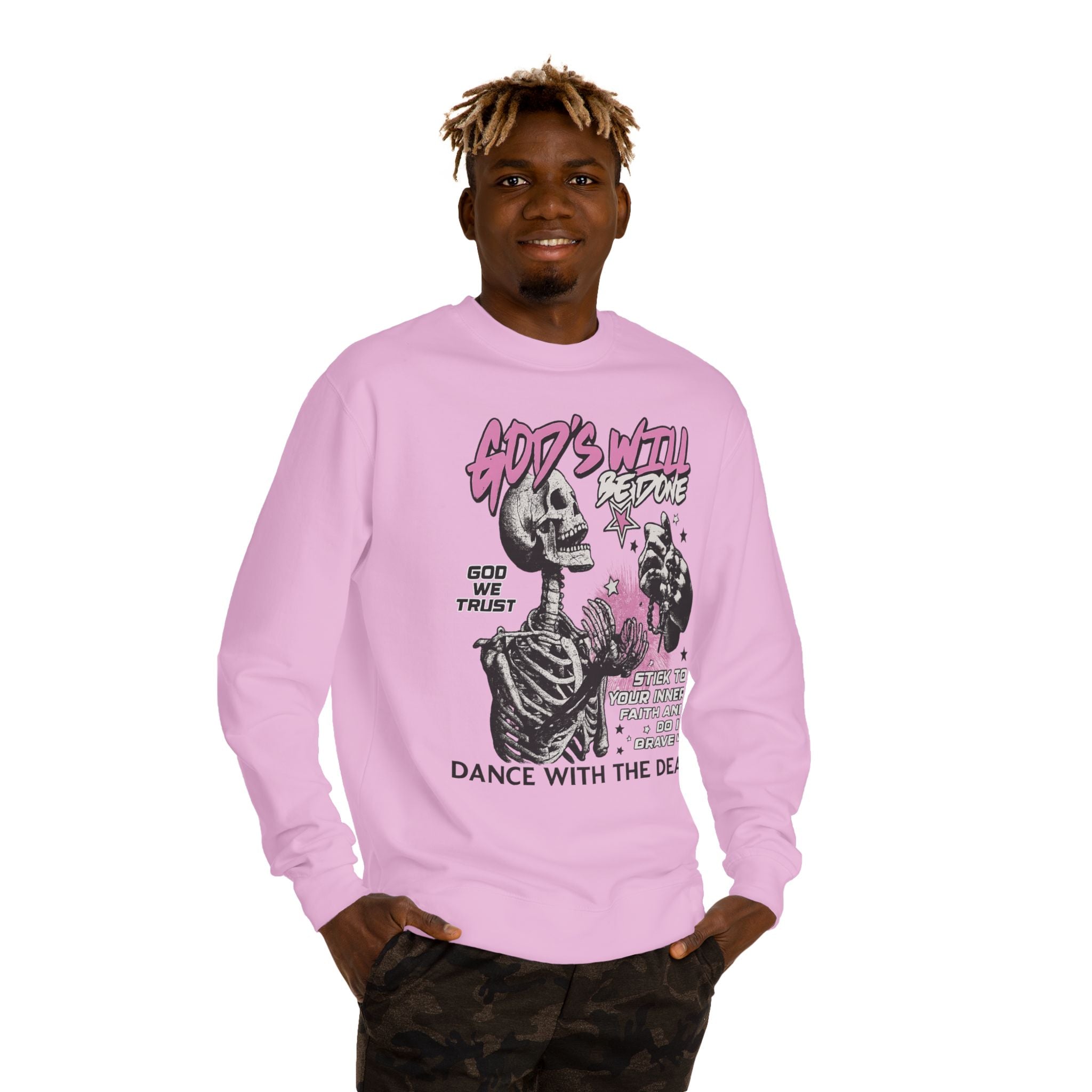 God's Will Sweatshirt, Unisex Crew Neck, Dance with the Dead, Halloween Apparel, Spooky Season Style, Casual Streetwear
