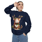 Christmas Cat Sweatshirt — Festive Antler Kitty Holiday Sweater
