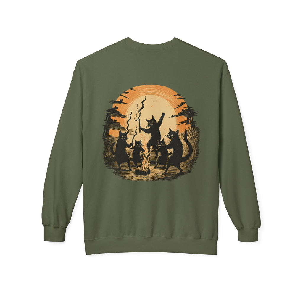 Mystical Animal Gathering Sweatshirt, Cozy Crewneck, Unisex Fleece, Halloween Apparel, Gift for Nature Lovers, Outdoor Adventure