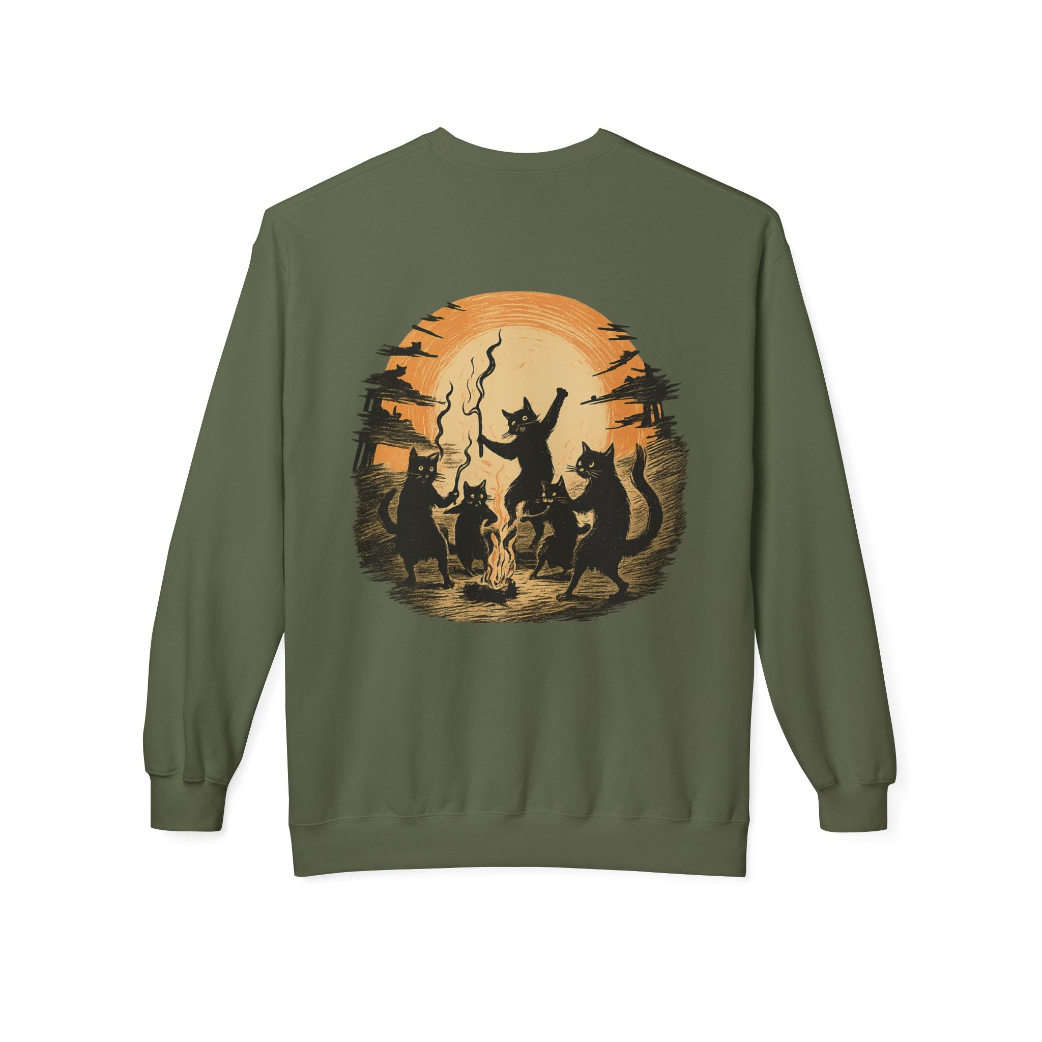 Mystical Animal Gathering Sweatshirt, Cozy Crewneck, Unisex Fleece, Halloween Apparel, Gift for Nature Lovers, Outdoor Adventure