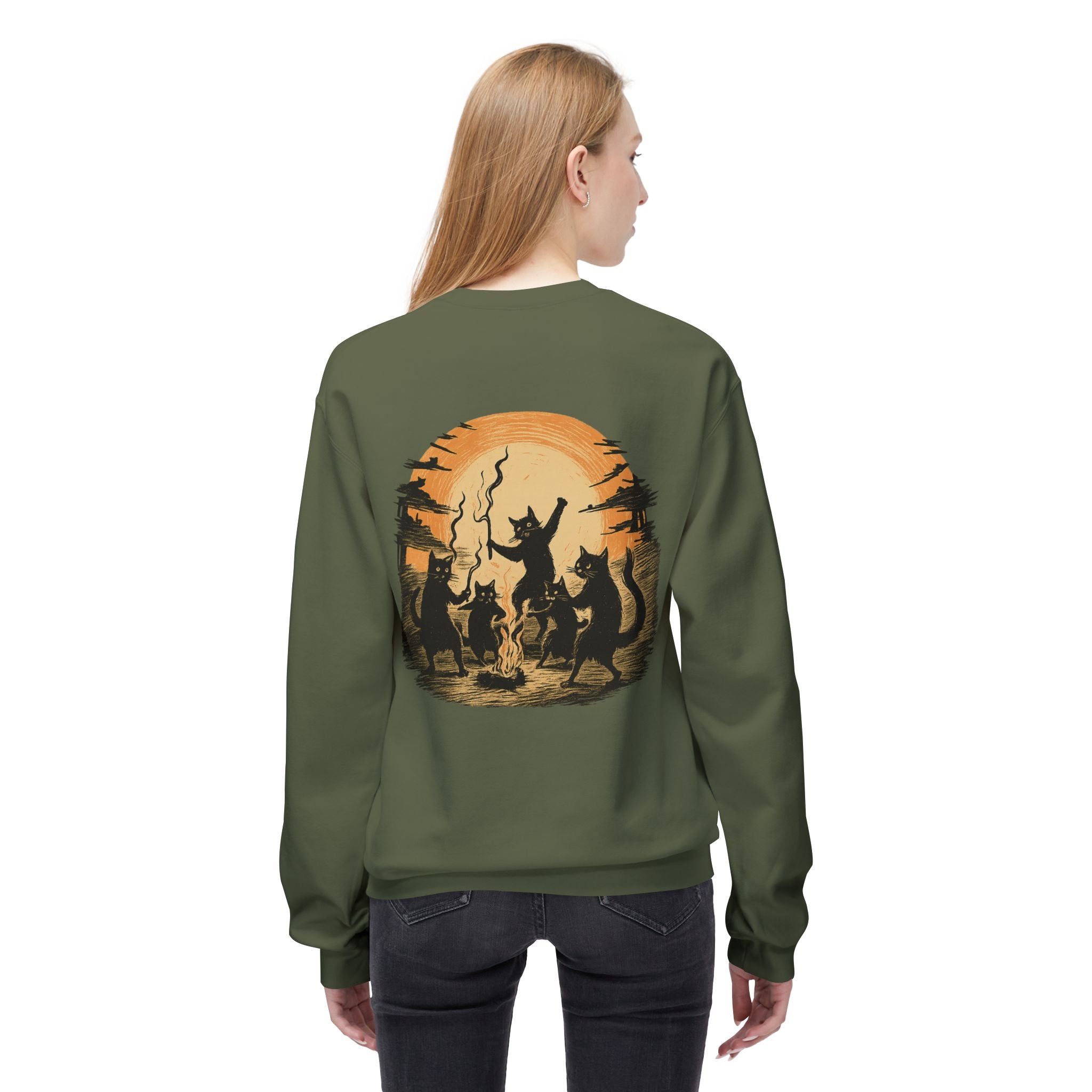 Mystical Animal Gathering Sweatshirt, Cozy Crewneck, Unisex Fleece, Halloween Apparel, Gift for Nature Lovers, Outdoor Adventure