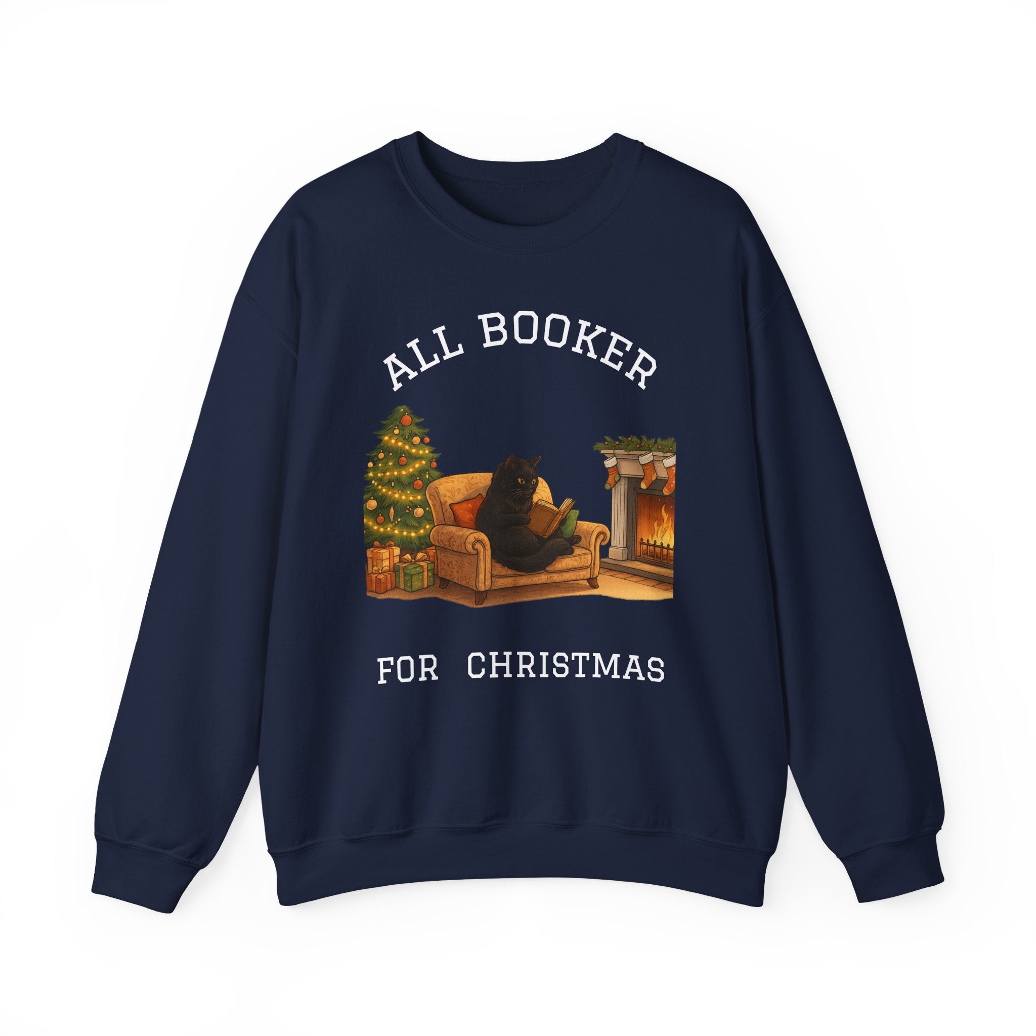 Sweatshirt — "All Booker For Christmas" Cozy Reading Christmas Crewneck
