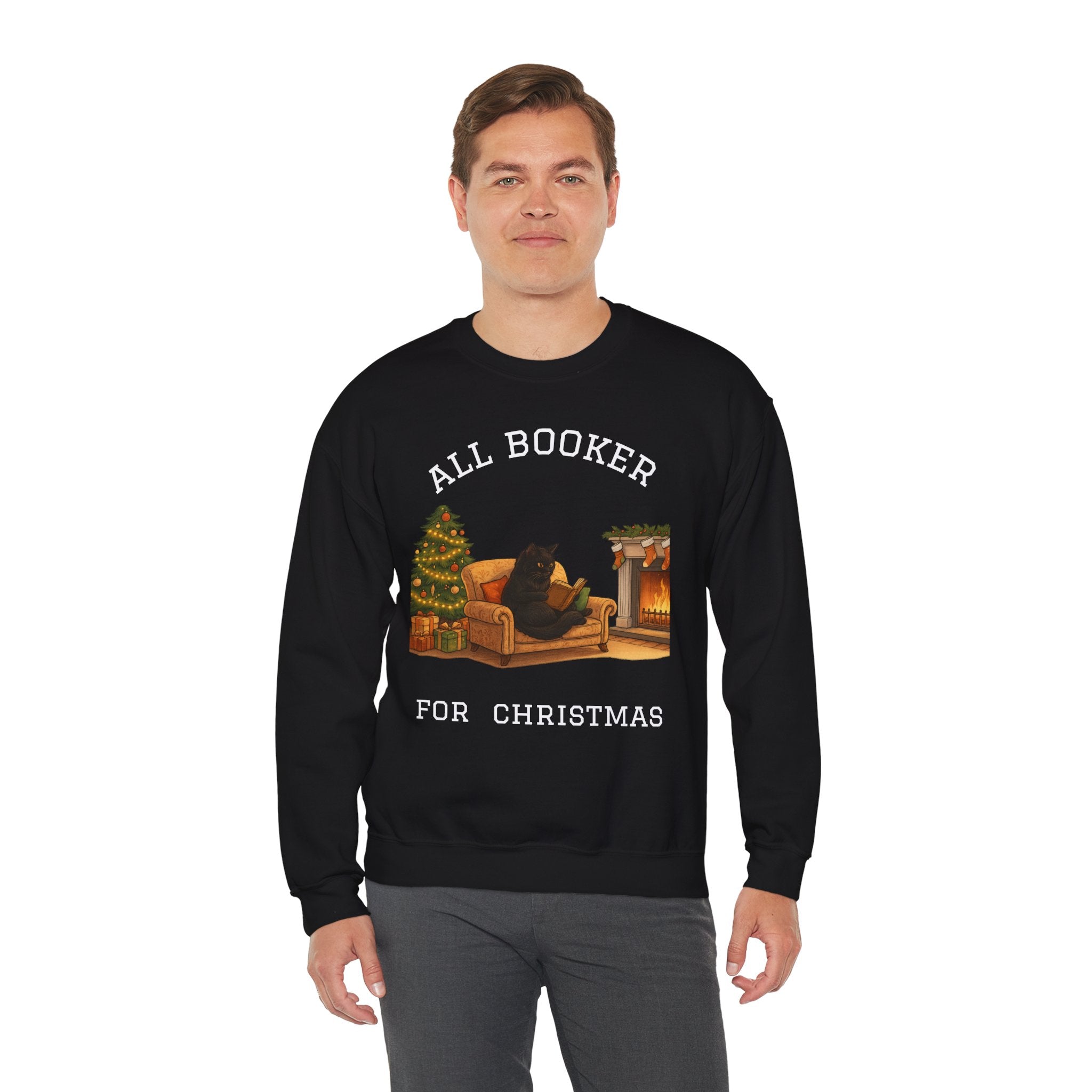 Sweatshirt — "All Booker For Christmas" Cozy Reading Christmas Crewneck