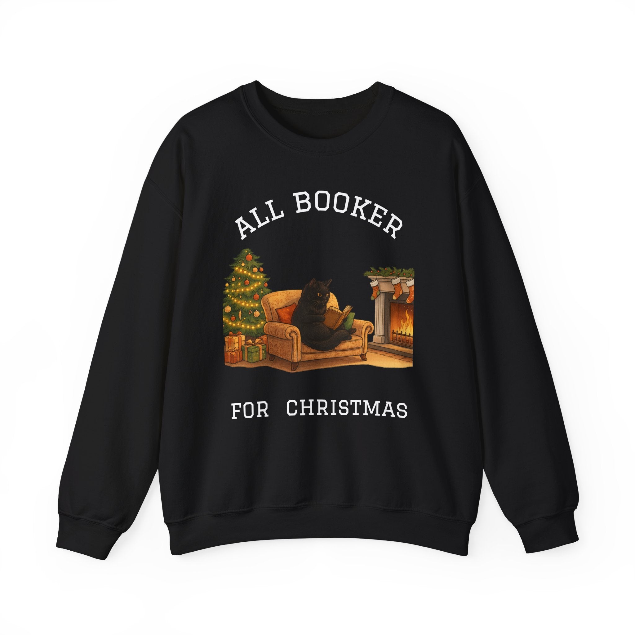 Sweatshirt — "All Booker For Christmas" Cozy Reading Christmas Crewneck