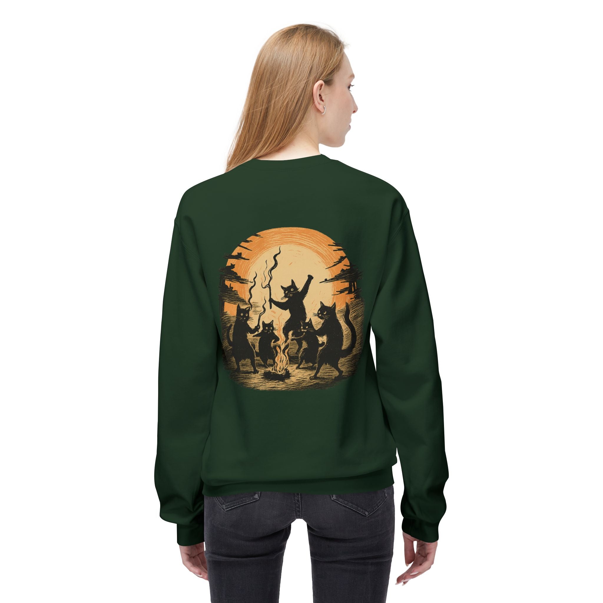 Mystical Animal Gathering Sweatshirt, Cozy Crewneck, Unisex Fleece, Halloween Apparel, Gift for Nature Lovers, Outdoor Adventure
