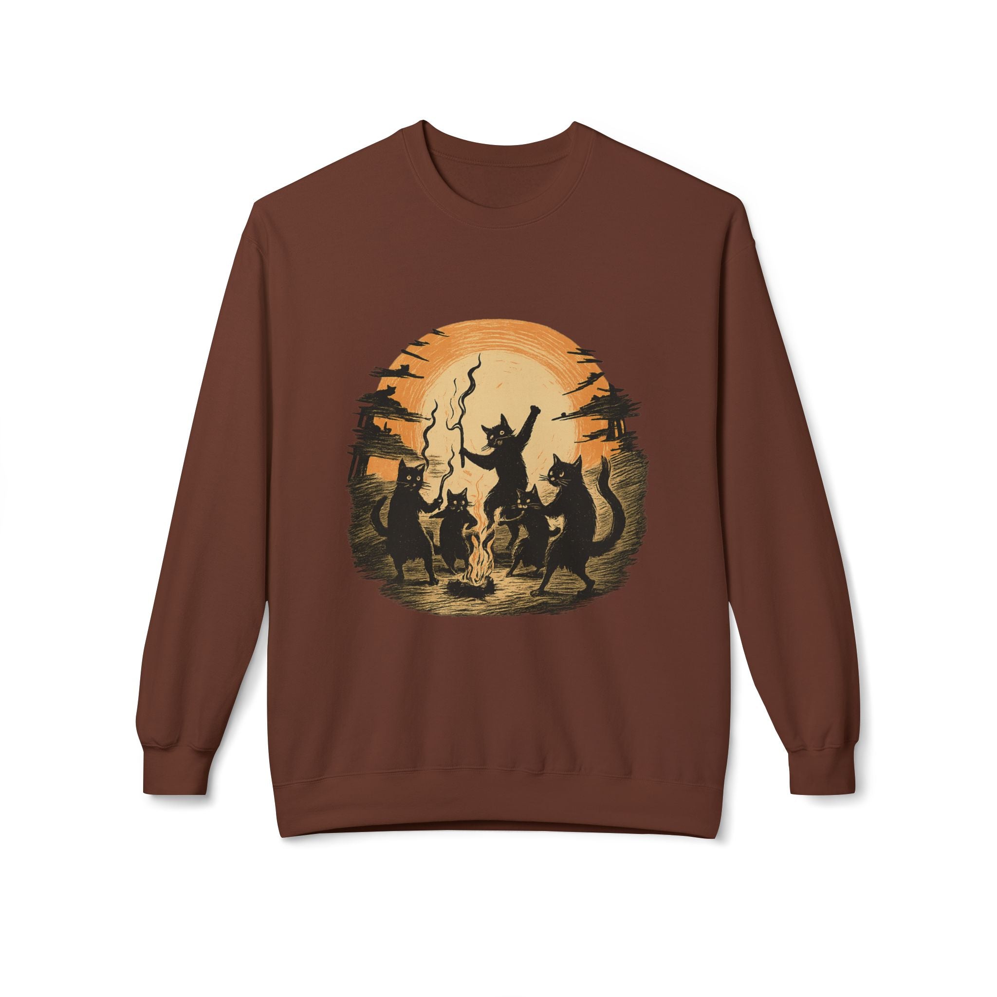 Mystical Animal Gathering Sweatshirt, Cozy Crewneck, Unisex Fleece, Halloween Apparel, Gift for Nature Lovers, Outdoor Adventure