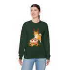 Shiba Inu Reindeer Sweatshirt – Cute Dog with Holiday Cake Crewneck